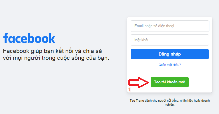 cách tạo tài khoản facebook